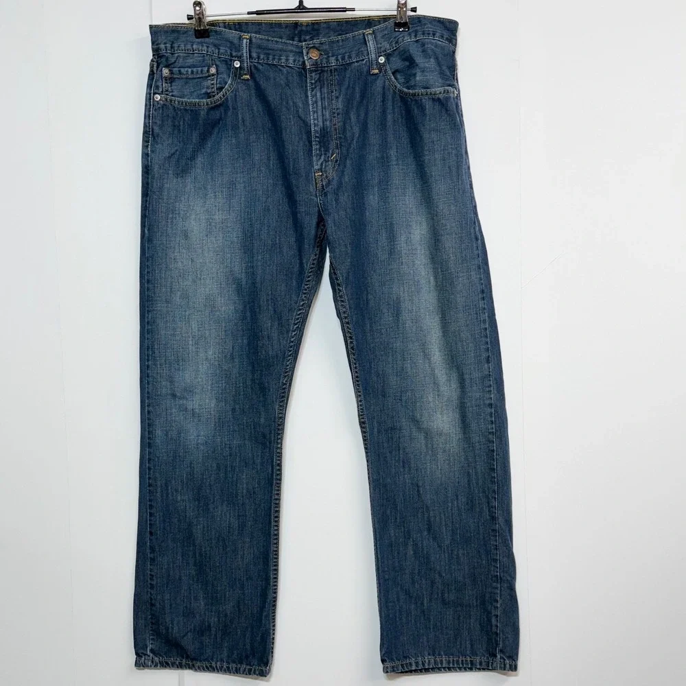 Levis 514 Jeans Mens 38x30‎ Blue Straight Fit Dark Wash Workwear 100% Cotton